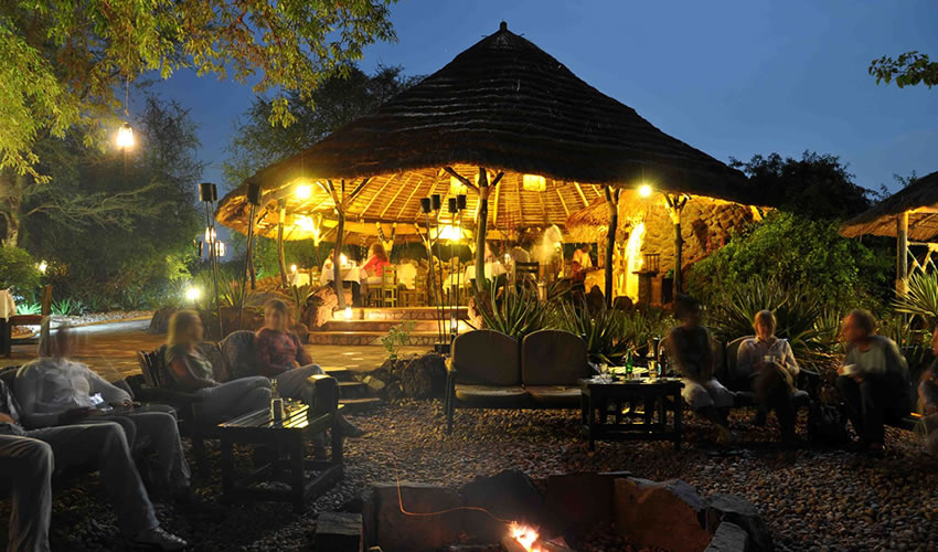Nile Safari Lodge fireplace